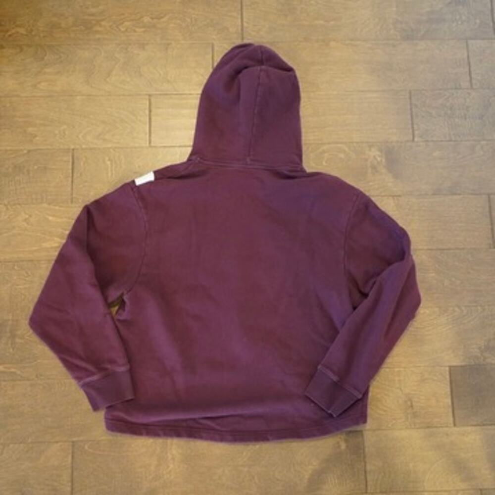 Tory Burch Sport French Terry Chevron Pullover Hoodie Maroon Womens Size Medium - Picture 3 of 7